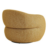 Selby Mustard Textured Woven Fabric Swivel Accent Chair - Ornate Home