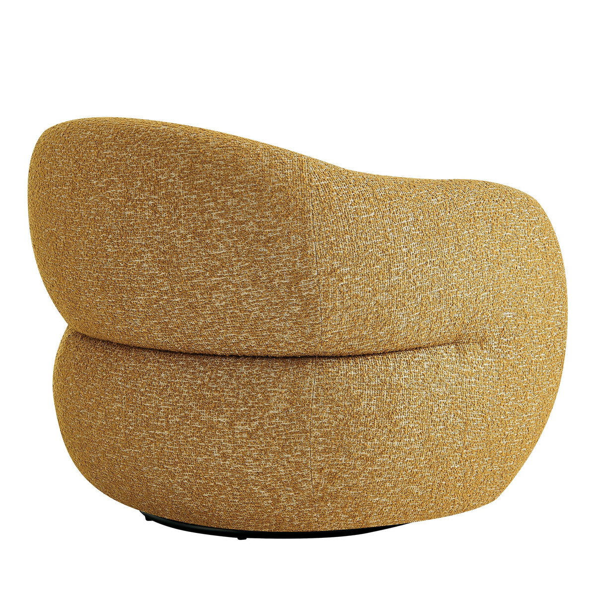 Selby Mustard Textured Woven Fabric Swivel Accent Chair - Ornate Home