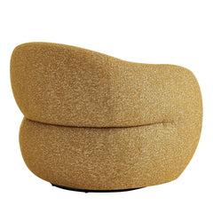 Selby Mustard Textured Woven Fabric Swivel Accent Chair - Ornate Home