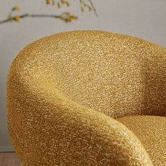 Selby Mustard Textured Woven Fabric Swivel Accent Chair - Ornate Home