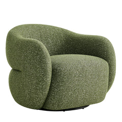 Selby Olive Textured Woven Fabric Swivel Accent Chair - Ornate Home