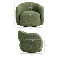Selby Olive Textured Woven Fabric Swivel Accent Chair - Ornate Home