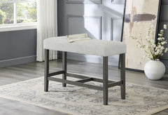 Selena Gray 40"W Fabric Counter Height Bench - Ornate Home