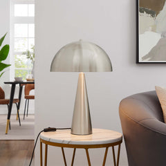 Selena Satin Nickel Metal Table Lamp - Ornate Home