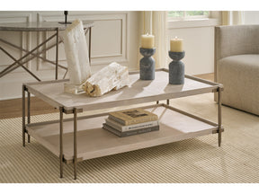 Selkie White Oak/Bronze Cocktail Table - Ornate Home