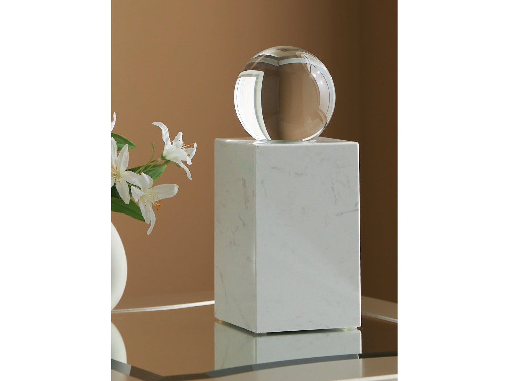Sellner Clear/White Sculpture (Online Special Price) - Ornate Home