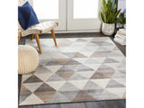 Sells Gray&Brown Triangles Area Carpet - Ornate Home