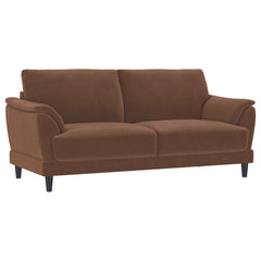 Selma Rust 2-piece Velvet Upholstered Crescent Arm Sofa Set - Ornate Home