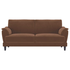 Selma Rust 2-piece Velvet Upholstered Crescent Arm Sofa Set - Ornate Home