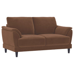 Selma Rust 2-piece Velvet Upholstered Crescent Arm Sofa Set - Ornate Home