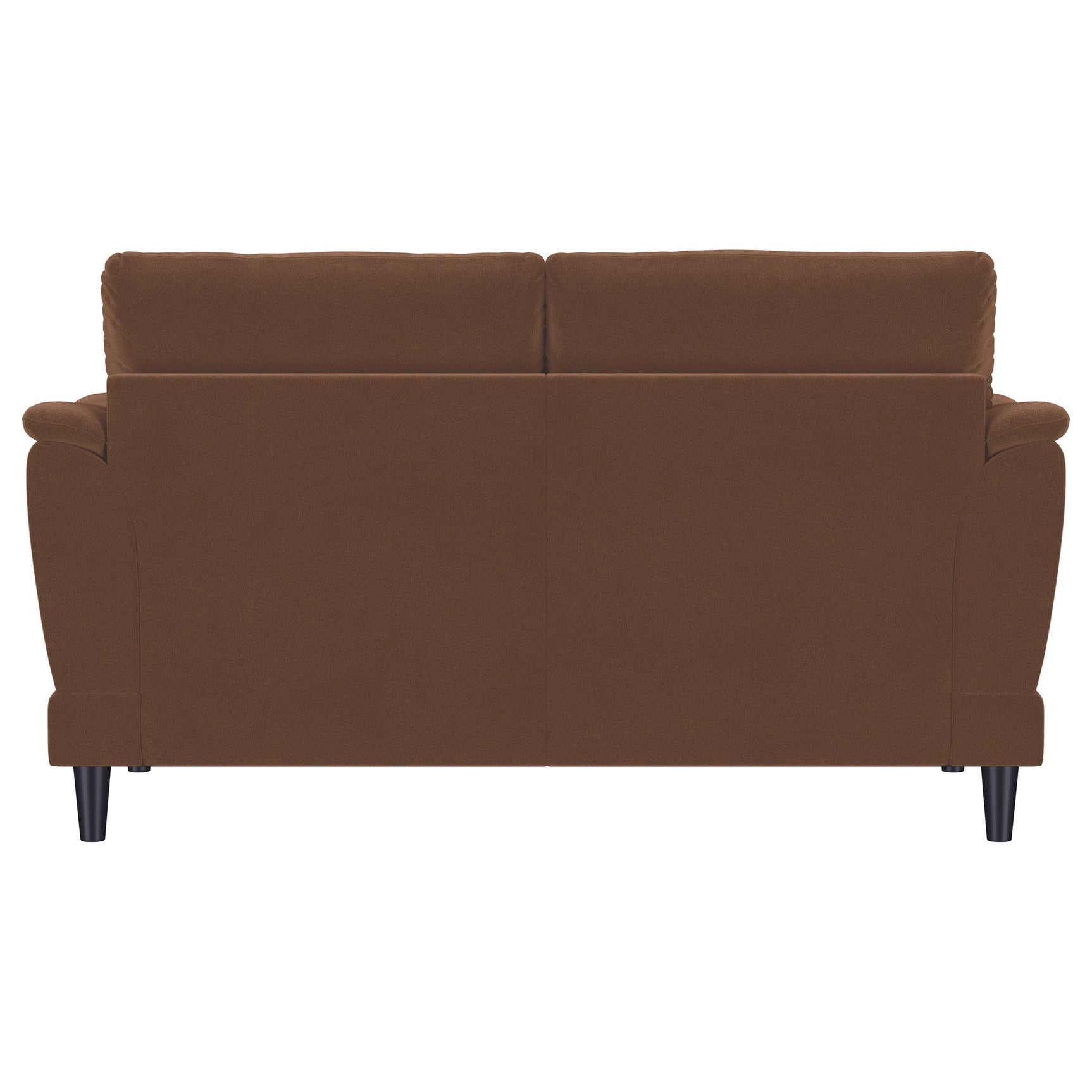 Selma Rust Velvet Upholstered Crescent Arm Loveseat - Ornate Home