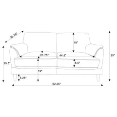 Selma Rust Velvet Upholstered Crescent Arm Loveseat - Ornate Home