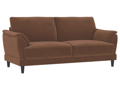 Selma Rust Velvet Upholstered Crescent Arm Sofa - Ornate Home