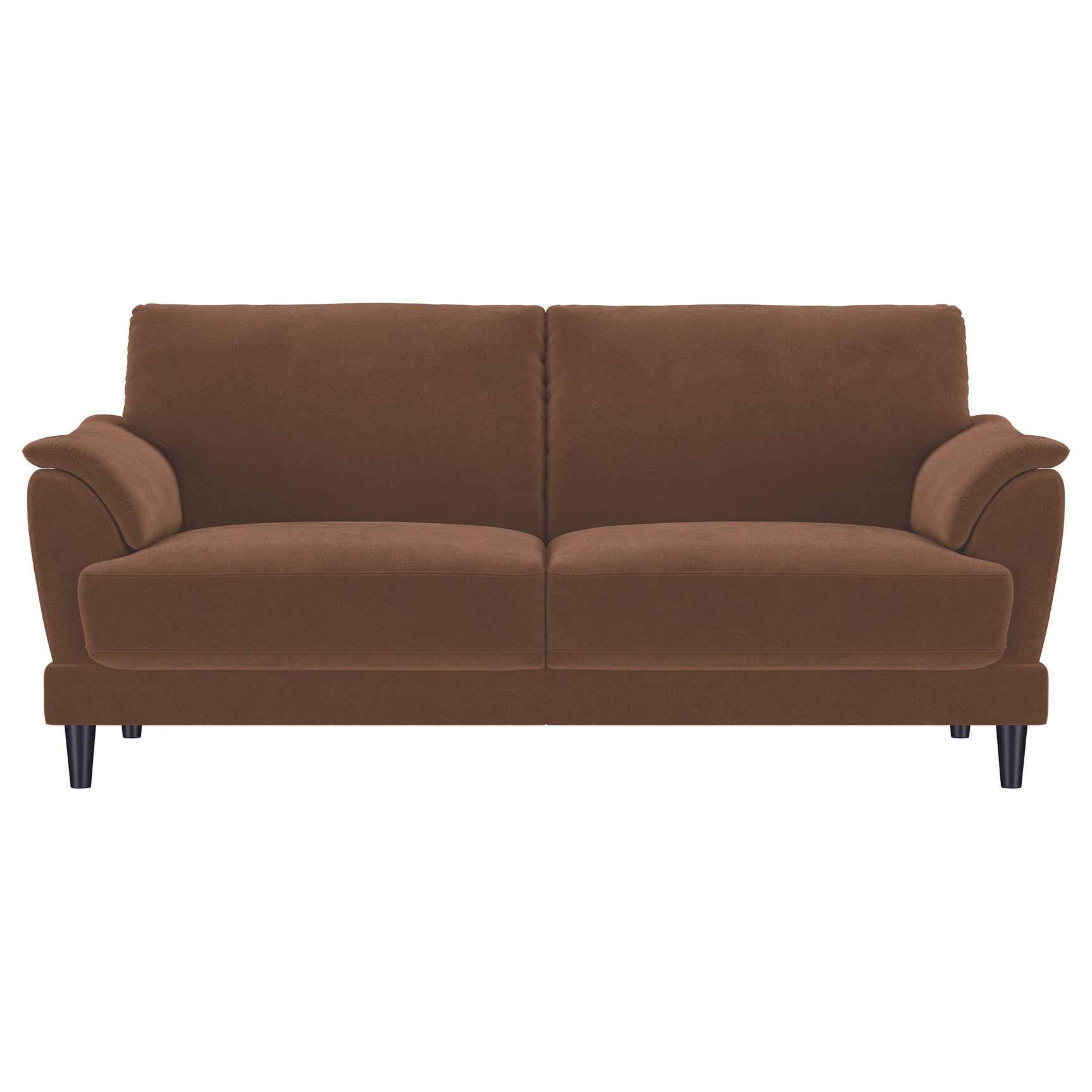 Selma Rust Velvet Upholstered Crescent Arm Sofa - Ornate Home