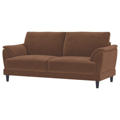Selma Rust Velvet Upholstered Crescent Arm Sofa - Ornate Home
