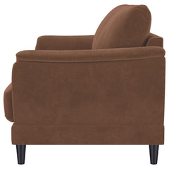 Selma Rust Velvet Upholstered Crescent Arm Sofa - Ornate Home