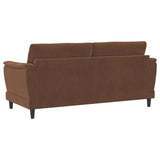 Selma Rust Velvet Upholstered Crescent Arm Sofa - Ornate Home