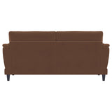Selma Rust Velvet Upholstered Crescent Arm Sofa - Ornate Home