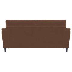 Selma Rust Velvet Upholstered Crescent Arm Sofa - Ornate Home