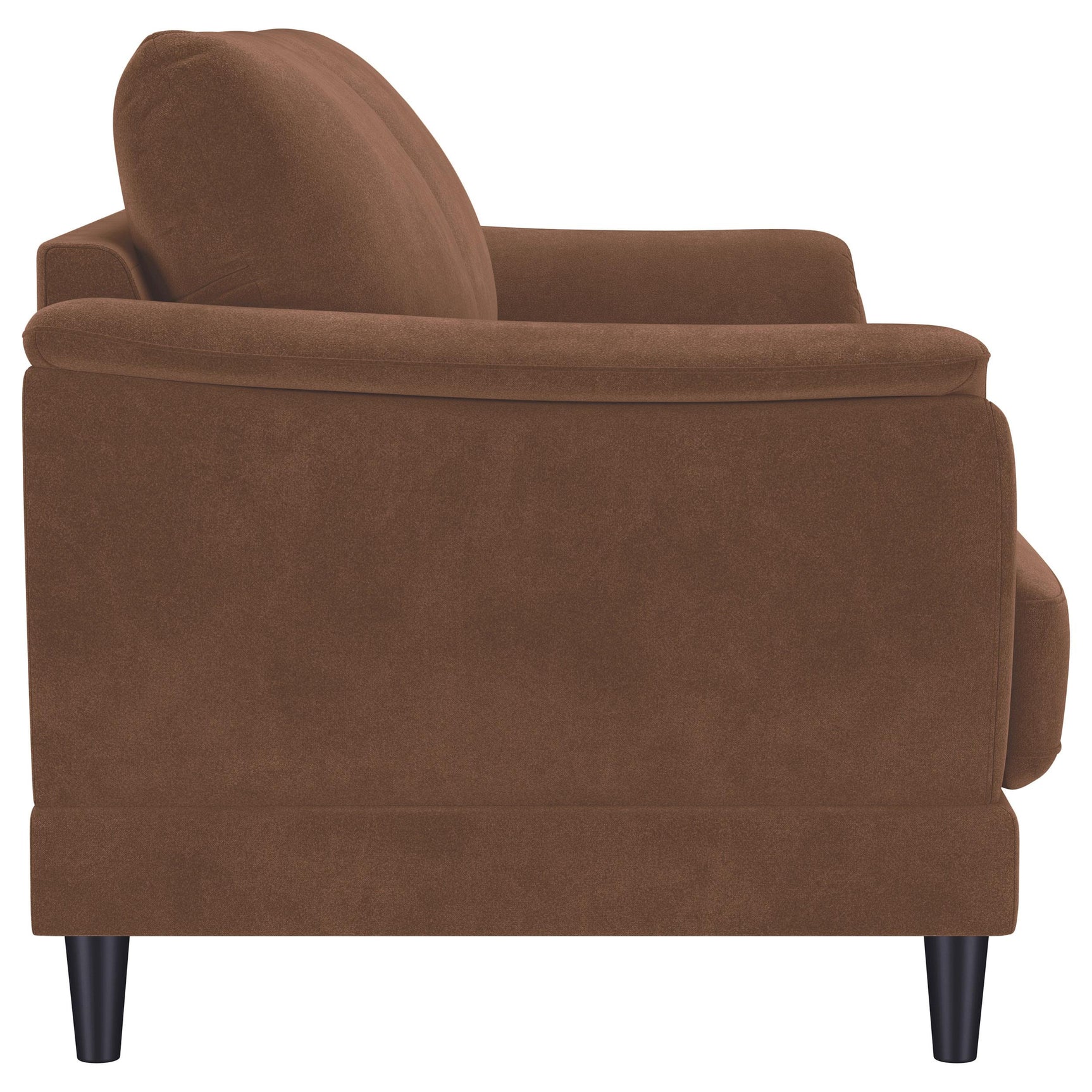 Selma Rust Velvet Upholstered Crescent Arm Sofa - Ornate Home
