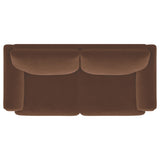 Selma Rust Velvet Upholstered Crescent Arm Sofa - Ornate Home