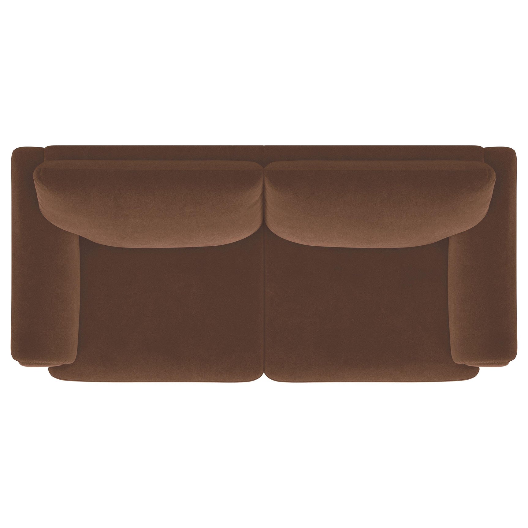 Selma Rust Velvet Upholstered Crescent Arm Sofa - Ornate Home