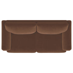 Selma Rust Velvet Upholstered Crescent Arm Sofa - Ornate Home