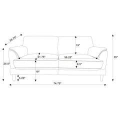 Selma Rust Velvet Upholstered Crescent Arm Sofa - Ornate Home