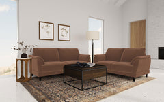 Selma Rust Velvet Upholstered Crescent Arm Sofa - Ornate Home