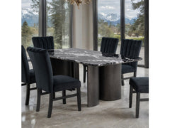 Selsey Black Dining Table (Black Stone Top) - Ornate Home