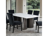 Selsey White Dining Table (White Stone Top) - Ornate Home