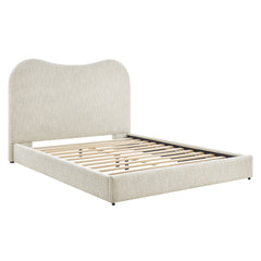 Seluna Pearl Boucle Queen Platform Bed - Ornate Home