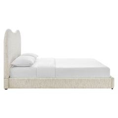 Seluna Pearl Boucle Queen Platform Bed - Ornate Home