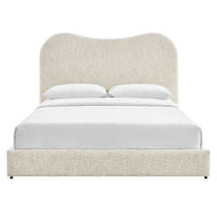 Seluna Pearl Boucle Queen Platform Bed - Ornate Home