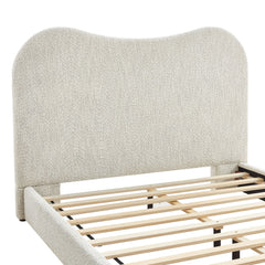 Seluna Pearl Boucle Queen Platform Bed - Ornate Home