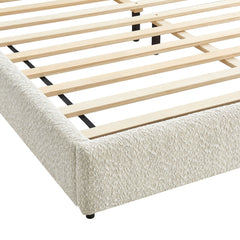 Seluna Pearl Boucle Queen Platform Bed - Ornate Home