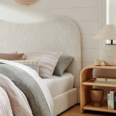 Seluna Pearl Boucle Queen Platform Bed - Ornate Home