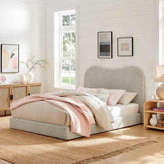 Seluna Rock Boucle Queen Platform Bed - Ornate Home