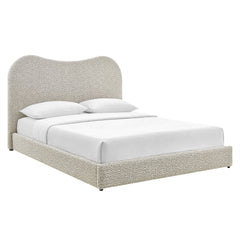 Seluna Rock Boucle Queen Platform Bed - Ornate Home