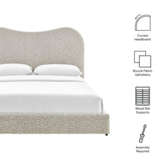 Seluna Rock Boucle Queen Platform Bed - Ornate Home