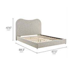Seluna Rock Boucle Queen Platform Bed - Ornate Home