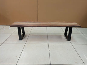 Selwyn Light Sheesham Live Edge Solid Wood Dining Bench - Ornate Home