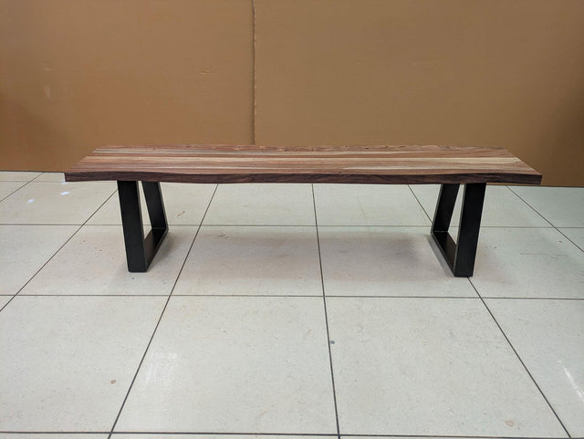 Selwyn Light Sheesham Live Edge Solid Wood Dining Bench - Ornate Home