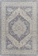 Sema Blue Medallion Thick Luxe Area Rug - Ornate Home