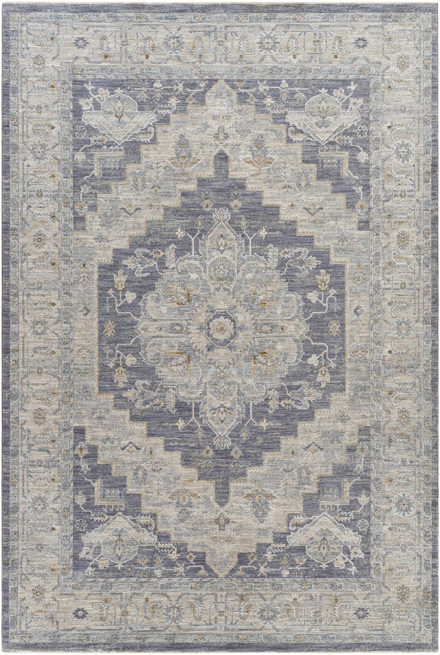Sema Blue Medallion Thick Luxe Area Rug - Ornate Home