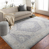 Sema Blue Medallion Thick Luxe Area Rug - Ornate Home
