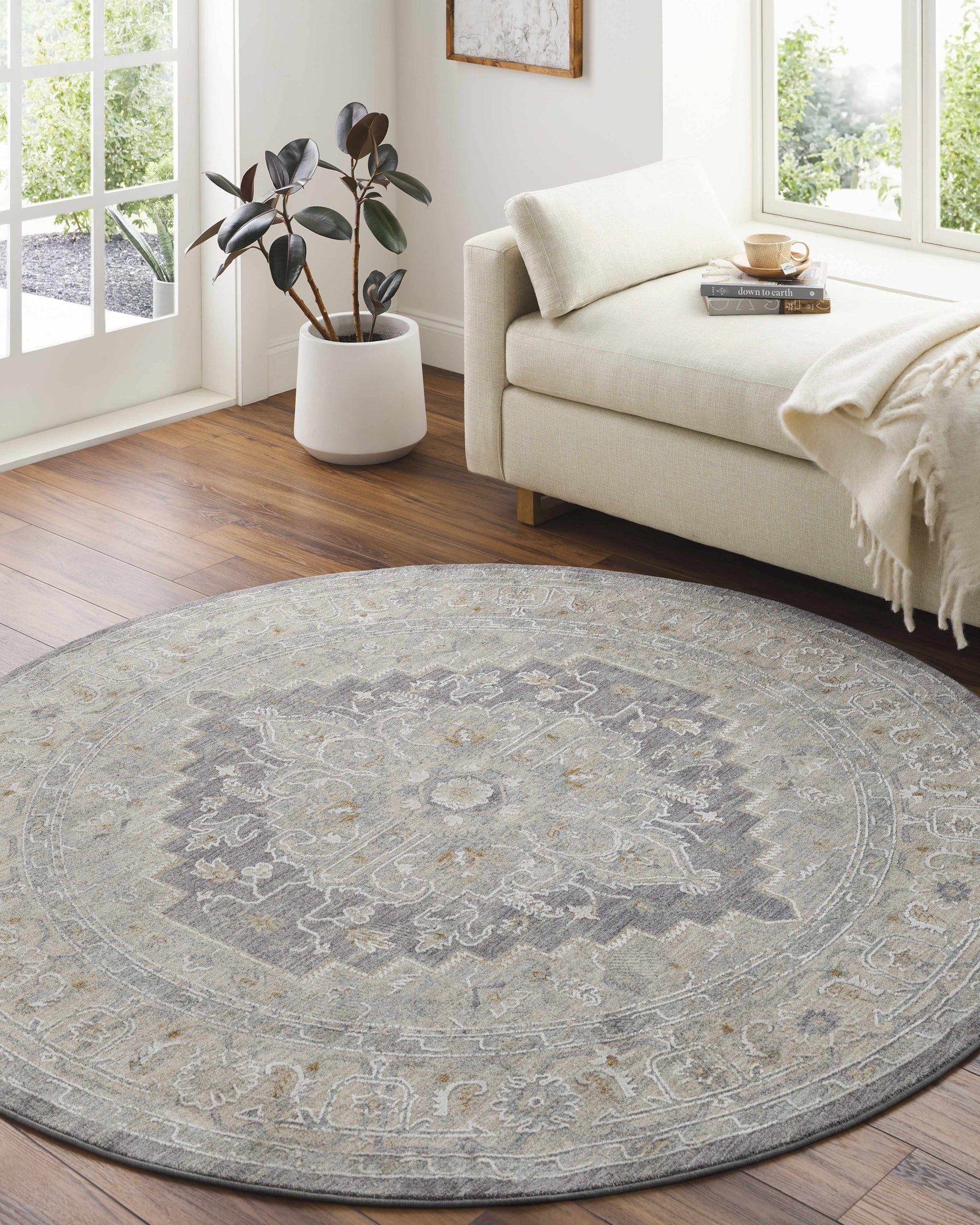 Sema Blue Medallion Thick Luxe Area Rug - Ornate Home