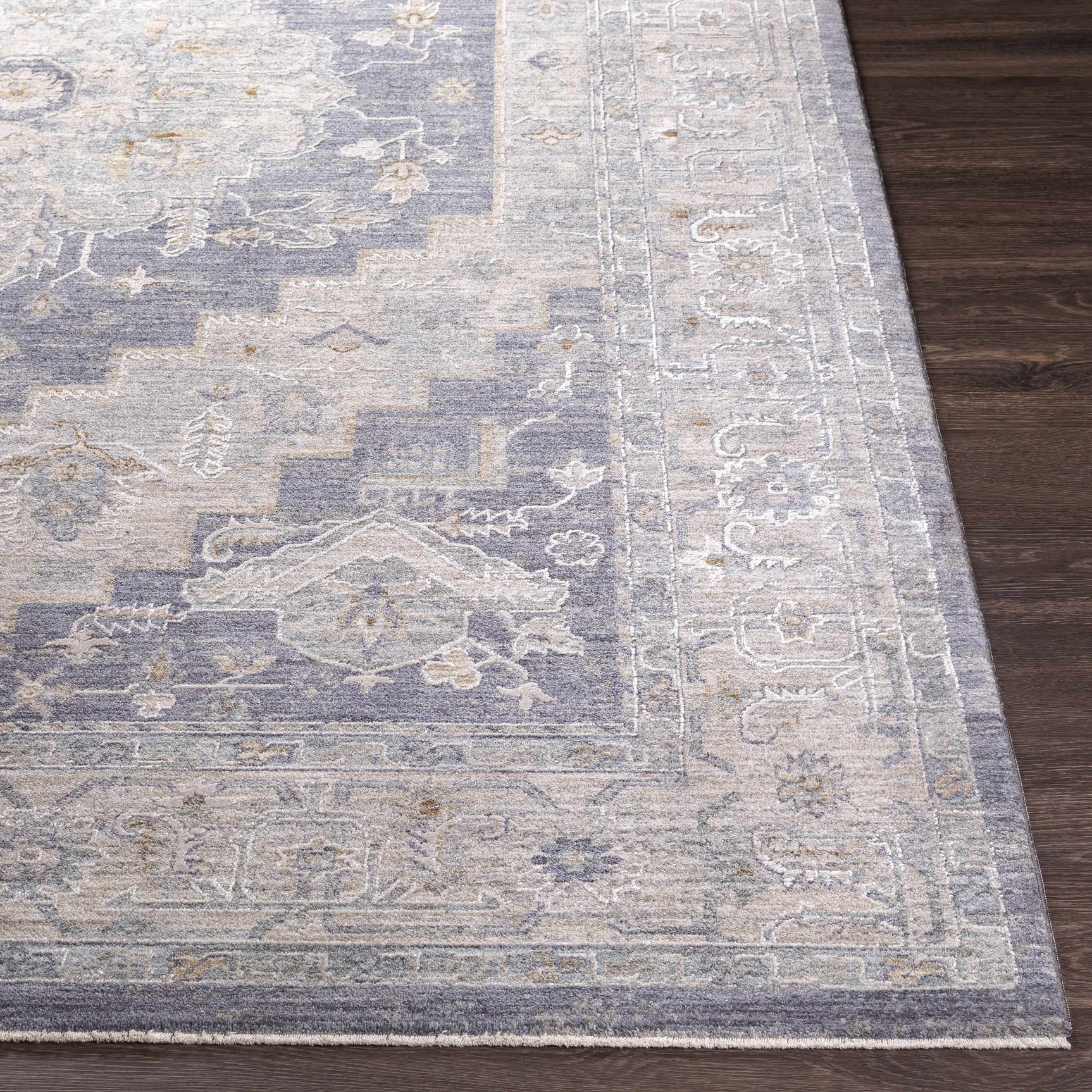 Sema Blue Medallion Thick Luxe Area Rug - Ornate Home