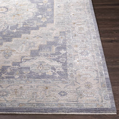 Sema Blue Medallion Thick Luxe Area Rug - Ornate Home