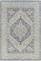 Sema Blue Medallion Thick Luxe Area Rug - Ornate Home